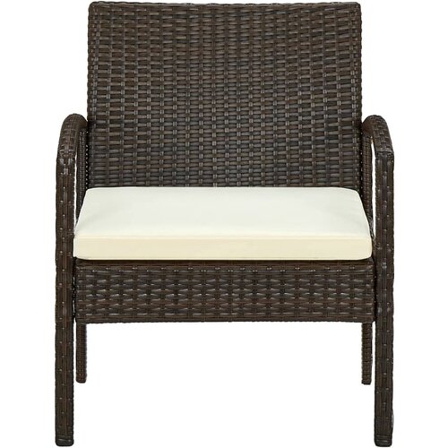 Maison Chic Vrtni Stoli - Stol za vrt z blazino poli ratan rjav JS777, (21877298) Cene