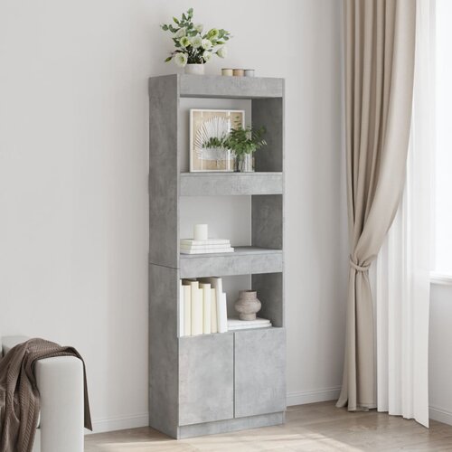VidaXL Visoka omara betonsko siva 63x33x180 cm inženirski les Slike