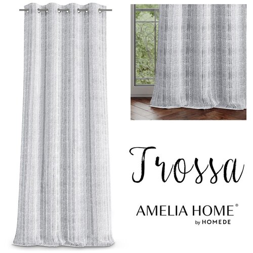  Curtain TROSSA color gray eyelets braid 140x270 ameliahome Slike