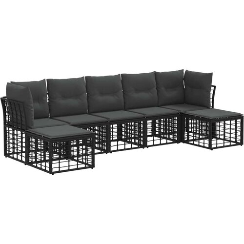  Set vanjskih sofa Crna Poliester - Crna bez stola Cene