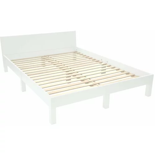 Ragaba Bijeli bračni krevet od bukovog drveta sa podnicom 140x200 cm Dabi -