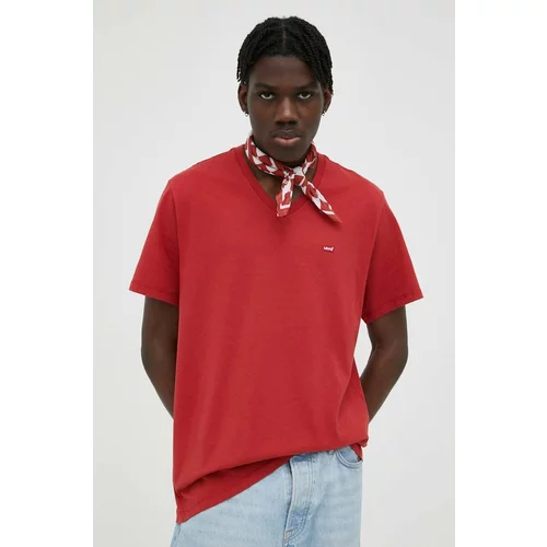 Levi's Bombažna kratka majica rdeča barva