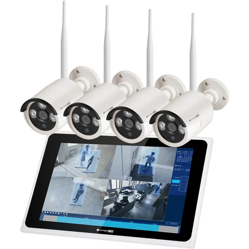  Set od 4x WIFI IR LED bežične kamere za video nadzor + LCD monitor 3Mpx 1536P IP66 C210 Tuya