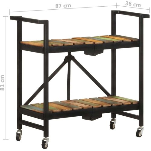 VidaXL Kuhinjska kolica 87x 36 x 81 cm od masivnog obnovljenog drva Slike