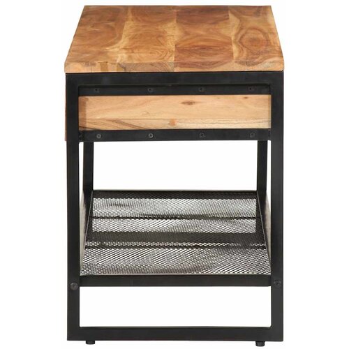  Klupa za cipele 110x35x45 cm od masivnog drva bagrema i željeza Slike