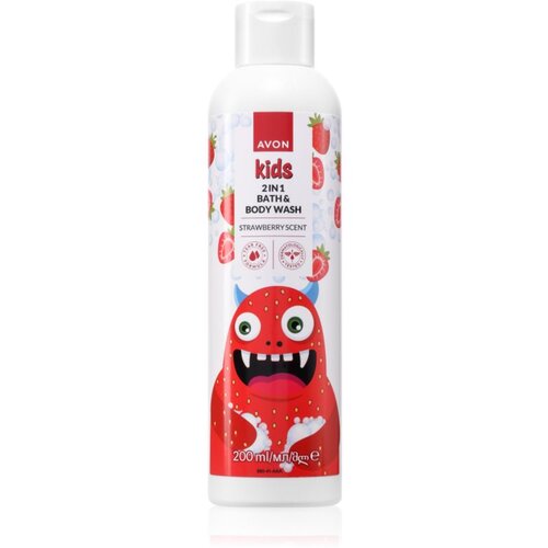 Avon Kids Strawberry sredstvo za kupku 2 u 1 200 ml Slike
