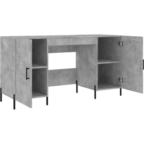  Radni stol boja betona 140 x 50 x 75 cm od konstruiranog drva Slike