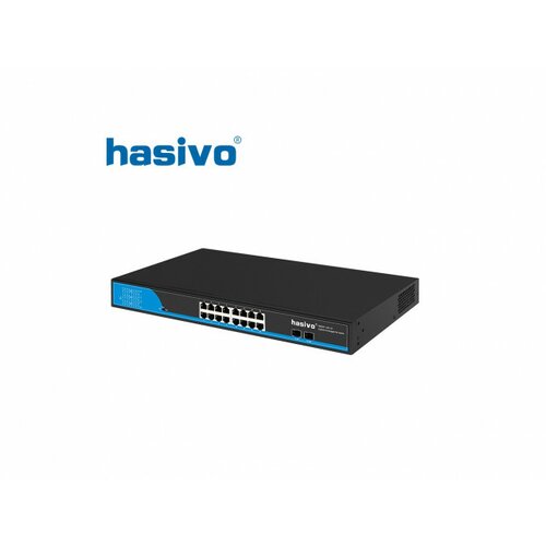 Hasivo S5800P-16G-2S-300W poe++ svič 16 gigabit poe portova 10/100/1000Mb/s + 2 sfp, 802.3af/at/bt, port 1 i 2 do 90W, port vlan isolation i flow control mod, prenaponske zaštite, interno 100-240V ac napajanje, rack 19