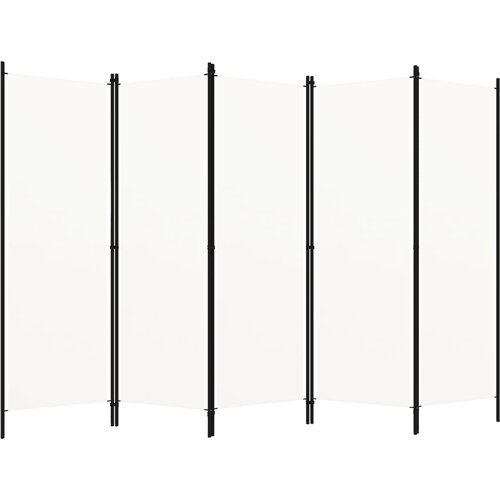 Sobna pregrada s 5 panela bijela 250 x 180 cm Cene