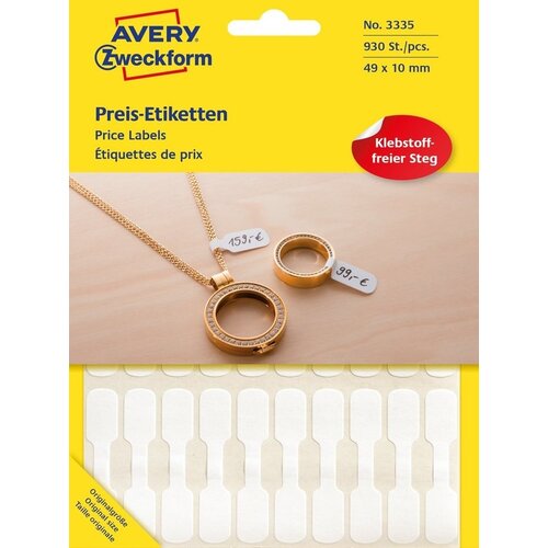 Avery Zweckform Etikete Zweckform 3335 za cene (nakit), 49 x 10 mm, bele Cene