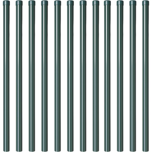 vidaXL Ograde 12 pcs Zelena 100 cm Čelik s praškastim premazom Cene
