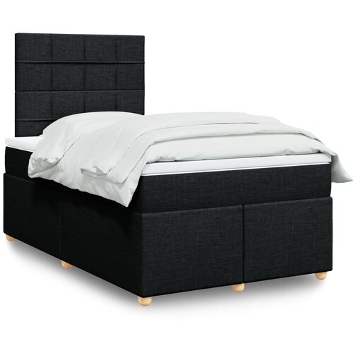 vidaXL Box spring postelja z vzmetnico črn 120x200 cm blago Cene