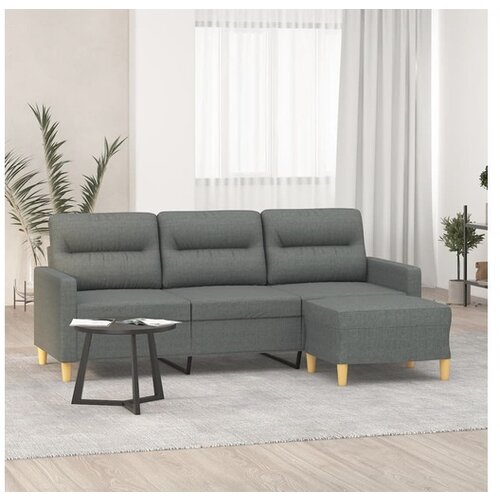 vidaXL Trosjed s tabureom tamnosivi 180 cm od tkanine Cijene
