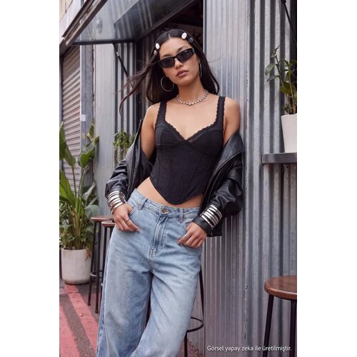 Trendyol ženski top Tprss26Bs00036, crna Cene