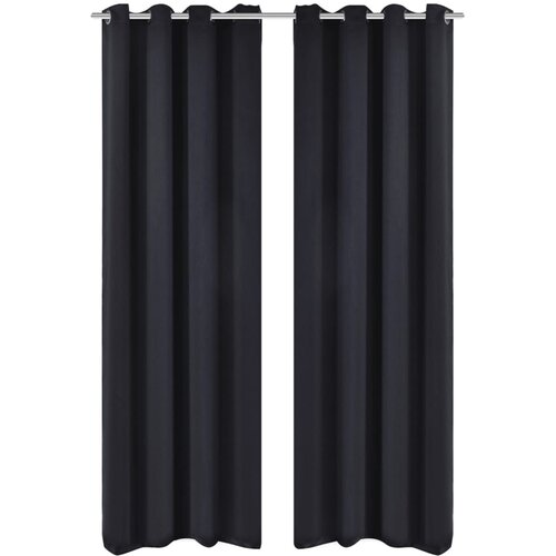 VidaXL 2 zavjese s metalnim ringovima, 135 x 245, crne Slike
