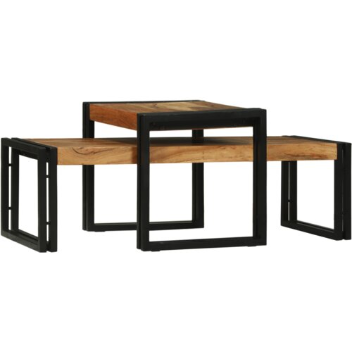 VidaXL Set stolića za kavu od masivnog bagremovog drveta Slike