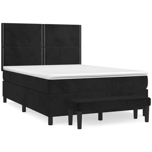 Maison Chic Box spring postelja - Vzmetna postelja z vzmetnico črna 140x200 cm žamet SL20682, (21881593) Cene