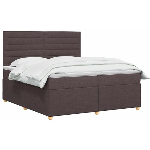  Boxspring krevet s madracem Tamno smeđa 200 x 200 cm Tkanina - Tamno smeđa 200 x 200 cm Dizajn linija Slike
