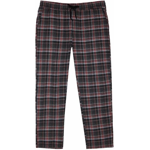 Trendyol Men's Black Regular Fit Plaid Weave Pajama Bottoms. Slike
