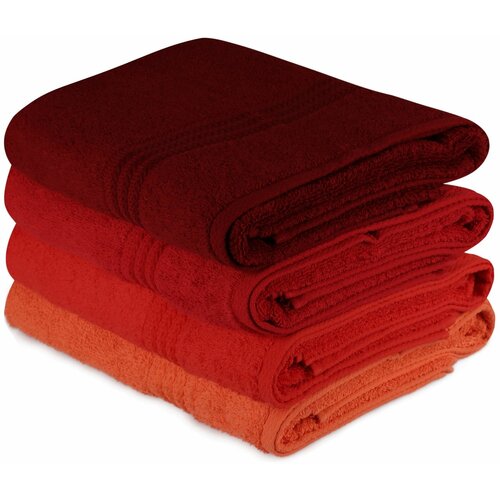 Rainbow set peškira za kupatilo u bojama crvene, bledo narandžaste, narandžaste i fuksije (4 komada) Cene