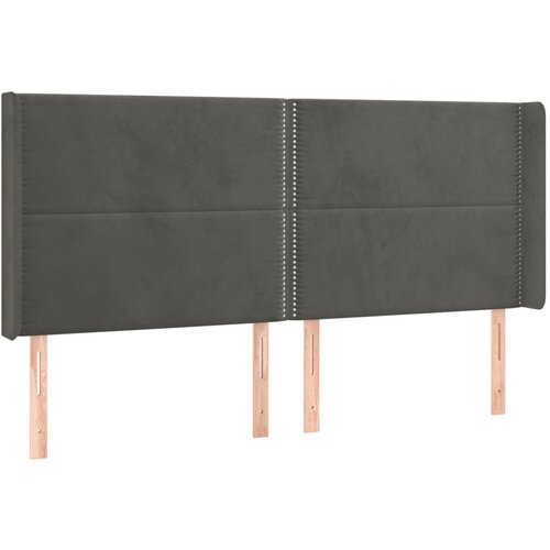 Maison Chic vzglavna omarica - nočna omarica - posteljna omarica z u&amp;scaron;esi temno sivo 183x16x118/128 cm žamet, (21708182) Slike