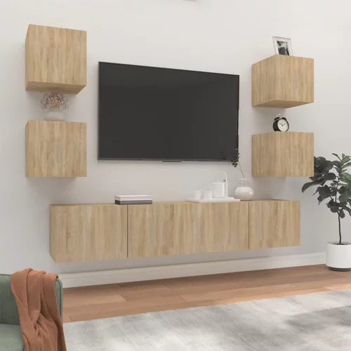 vidaXL 6-dijelni set tv ormarića boja hrasta sonome konstruirano drvo