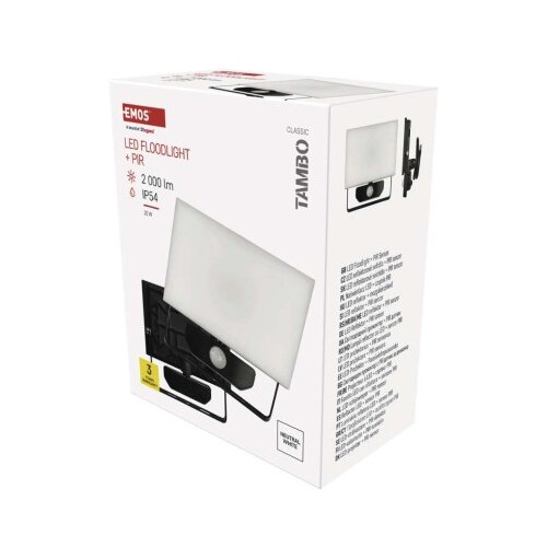  led reflektor tambo s senzorjem gibanja, 20 w, 2000 lm, črn Cene