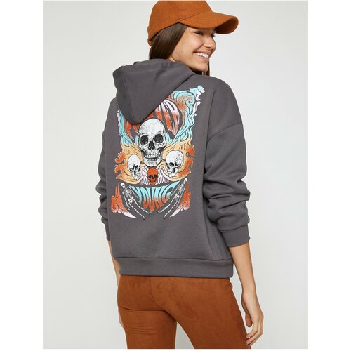 Koton Printed Hoodie and Sweatshirt with Fleece Inside Slike