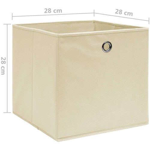 VidaXL Kutije za pohranu od netkane tkanine 10 kom 28x28x28 cm krem Slike