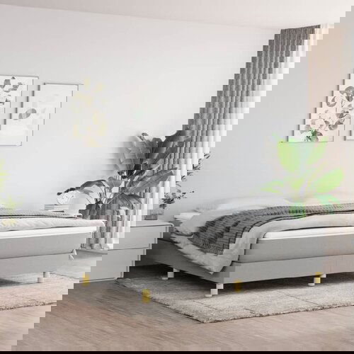 The Living Store Posteljni okvir svetlo siv 180x200 cm blago - Box Spring Posteljni Okvir, (21519643) Slike