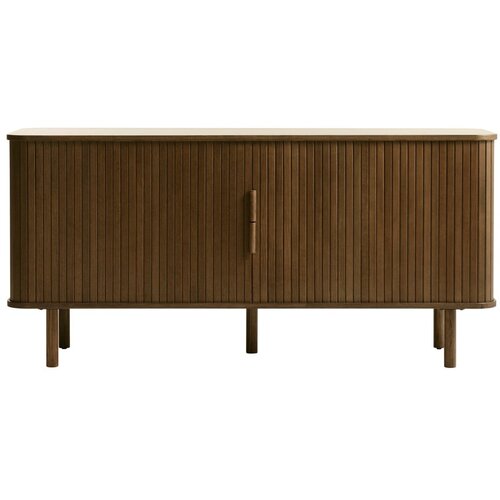 Unique Furniture Smeđa niska komoda u dekoru hrasta s kliznim vratima 76x160 cm Cavo – Cijene