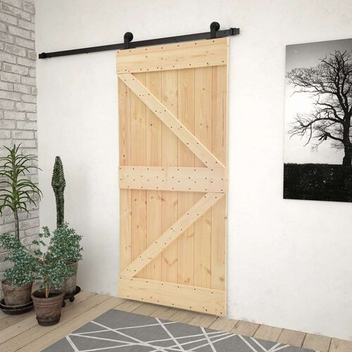  Klizna vrata s priborom za montažu 80 x 210 cm masivna borovina Cijene