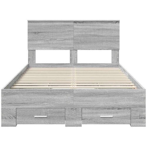  Okvir za krevet s uzglavljem Siva Sonoma 120 x 200 cm Slike