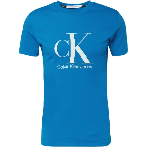 Calvin Klein Jeans Majica kraljevo modra / bela