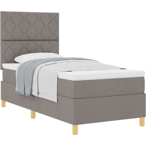  Postelja z vzmetnico z vzmetnico Taupe 90 x 190 cm blago, (5000128504) Cene