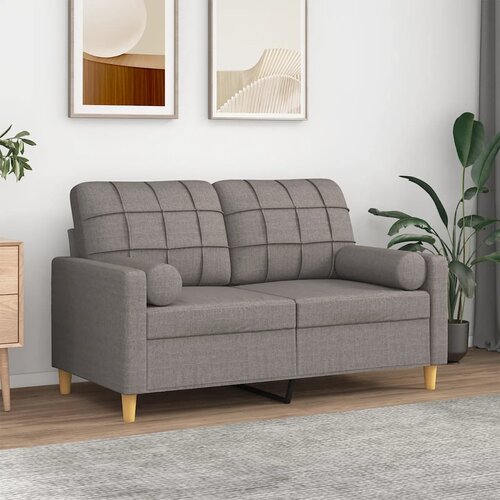 vidaXL Kavč dvosed z blazinami taupe 120 cm blago Cene