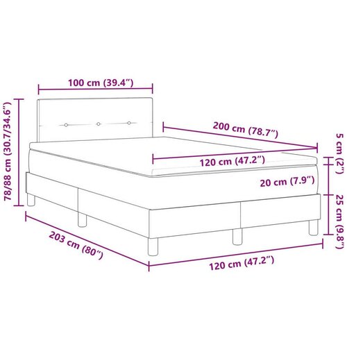  Krevet s uzglavljem s madracem bež 120x200 cm tkanina Slike