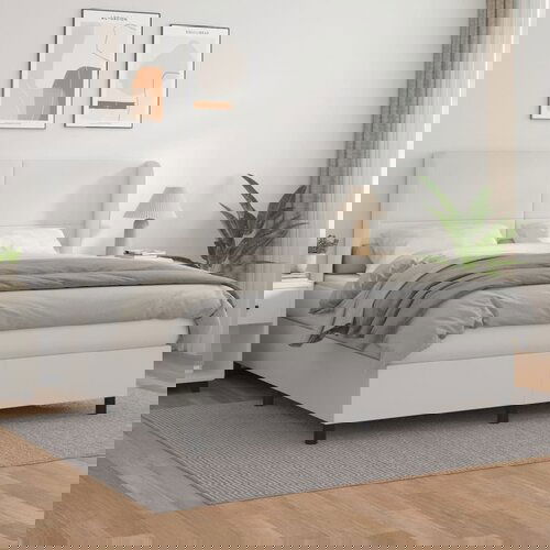 The Living Store Box spring postelja z vzmetnico bel 160x200 cm umetno usnje - Box Spring Postelja, (21515532) Slike