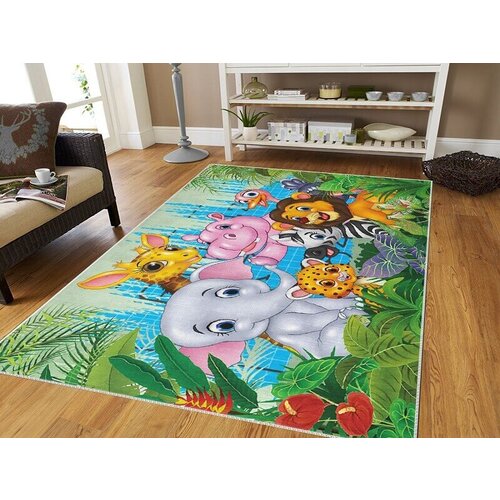  Tepih za decu sa gumenom podlogom 140x220cm - životinjsko carstvo, TG-2082 Cene