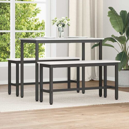  Klupa za blagovanje Bijelo 100 x 32,5 x 49 cm Slike