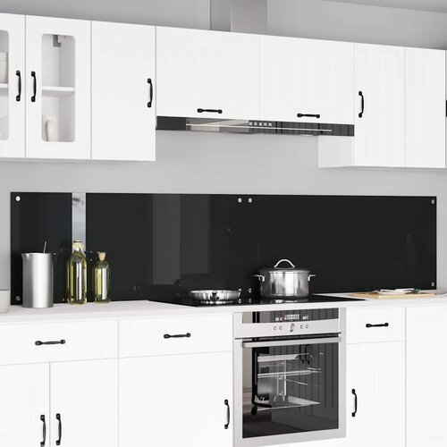  Kuhinjski zid 2 pcs Crna 120 x 50 cm Staklo otporno na udarce Cijene