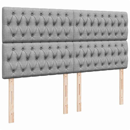 VidaXL Okvir kreveta s madraca svijetlosivi 160x200cm od tkanine Slike