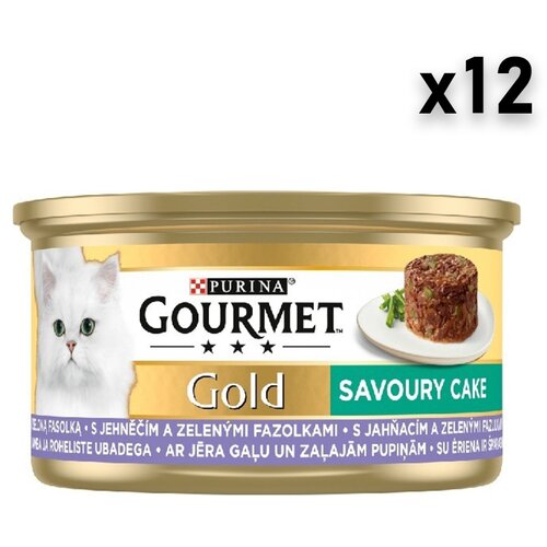 Gourmet Gold savoury cake pašteta za mačke, jagnjetina i boranija, 12x85g Cene
