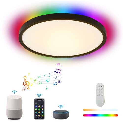  Immax NEO 07166-B40-LED RGBCCT Prigu&amp;scaron;iva svetiljka 50W/230V Wi-Fi Tuya crna+daljinski upravljač Slike