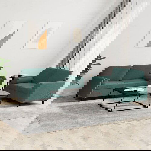 VidaXL 2-dijelni set sofa s jastucima tamnozeleni bar&amp;scaron;unasti Slike