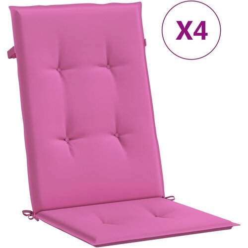  Jastuci za stolicu s visokim naslonom 4 kom ružičasti tkanina 120 x 50 x 3 cm Slike