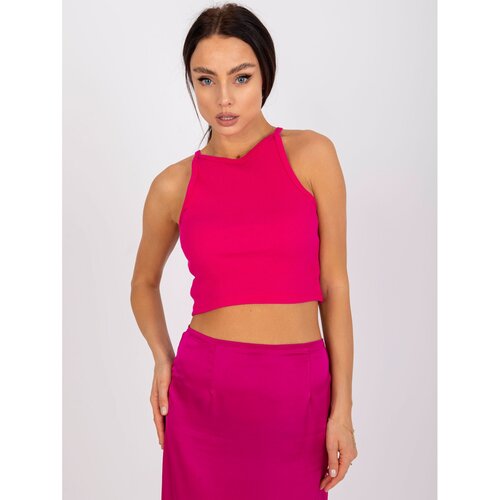 Fashion Hunters Fuchsia pinstripe crop top from Margo RUE PARIS Slike