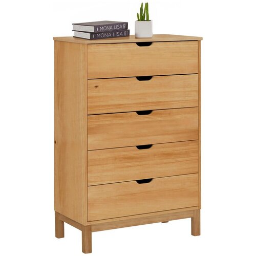 St&amp;oslash;raa Visoka komoda iz masivnega bora v naravni barvi 113x39 cm Post &amp;ndash; Slike