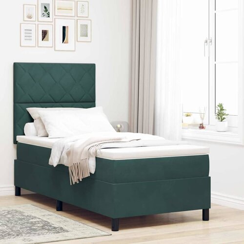  LED Box Spring Krevet Tamnozelena 90 x 200 cm Bar&scaron;un Cijene