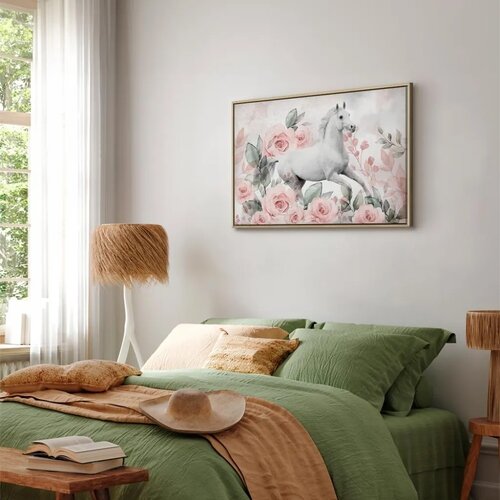  Slika - Gallop Among the Roses (1 Part) Wide 90x60 U prirodnom drvenom okviru Slike
